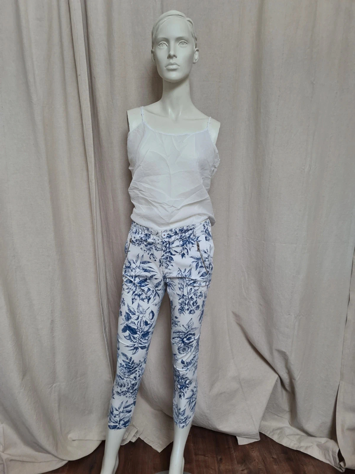 Pantalon imprimé motif bleus